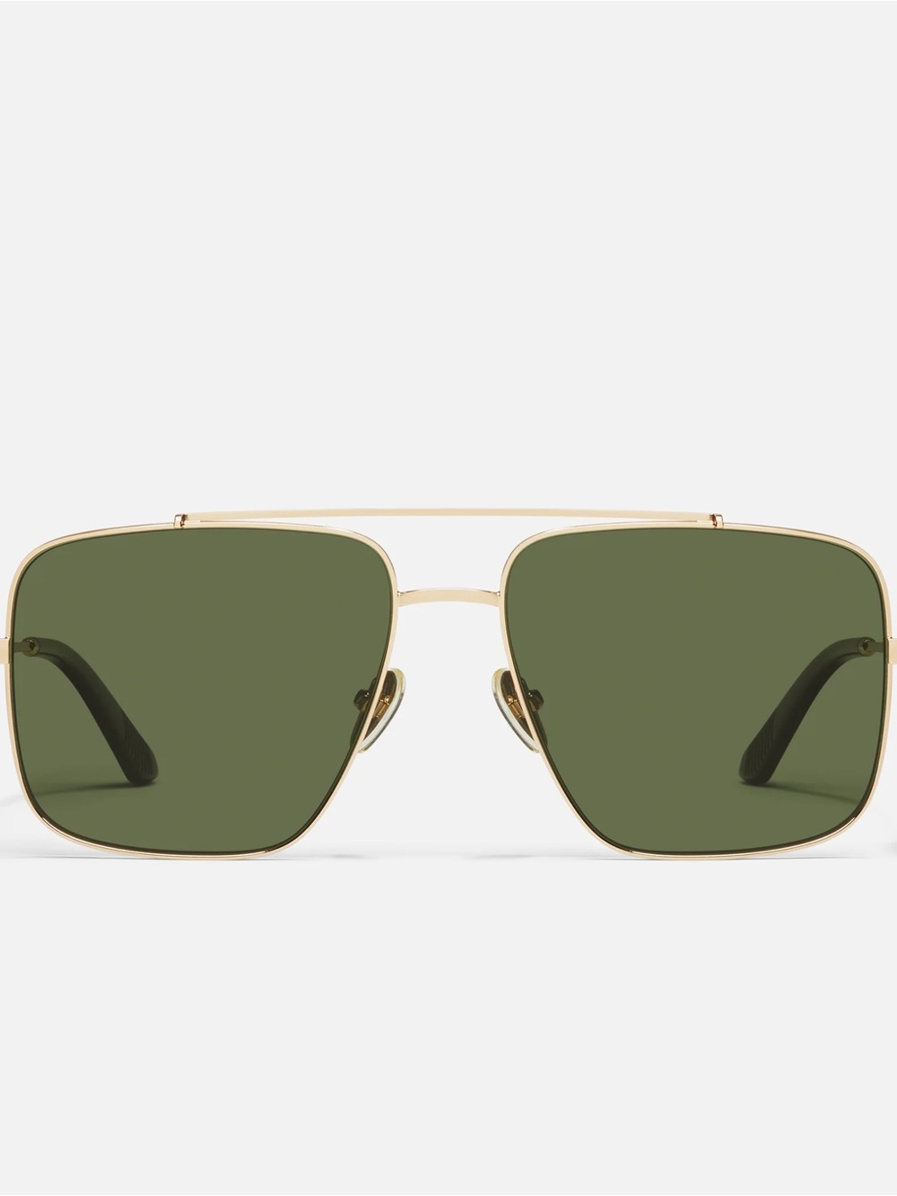 Quay Australia Gold Frame Sunglasses with Green Lenses